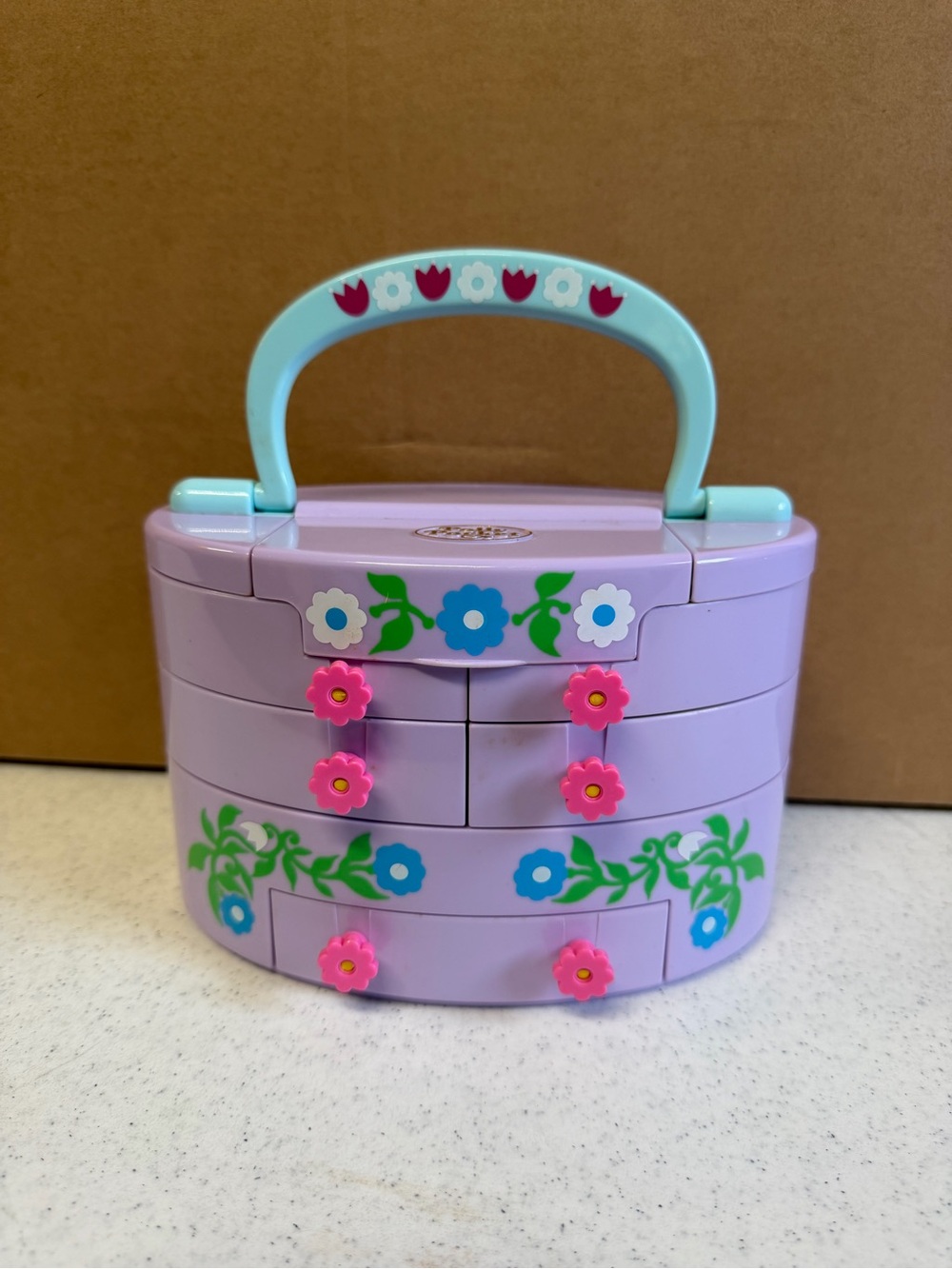 Polly Pocket Vintage 1991 PULLOUT PLAYHOUSE Jewelry Box Great Condition 3 Dolls